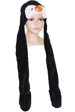 CAPPELLO PINGUINO CON SCALDAMANI